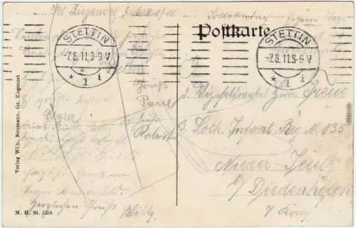 Ziegenort Trzebież  Restaurant Heidekrug b Politz Police Stettin Pommern1911