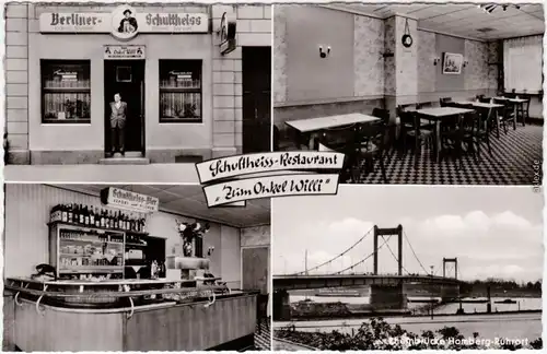 Ruhrort Duisburg Schultheiss-Restaurant   Zum Onkel Willi - 4 Bild 1965
