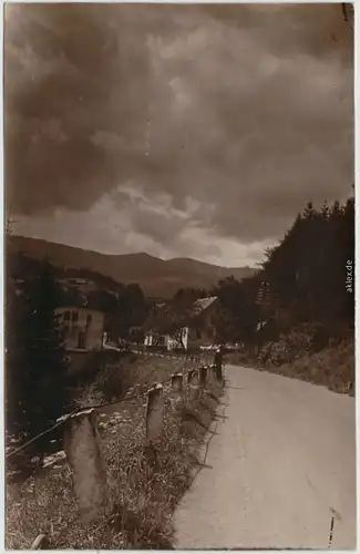 Agnetendorf Hirschberg Riesengbeirge Privatfoto AK Jelenia Góra Ortseingang 1927