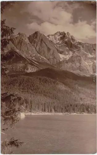 Garmisch-Partenkirchen Eibsee mit Zugspitze Privatfoto Ansichtskarte 1927