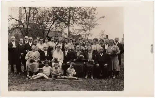 Dresden Drježdźany Gruppenfoto Hochzeit 1929