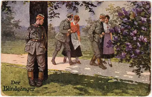 Scherzkarte  - Der Blindgänger, Militaria WK1 Ansichtskarte 1916