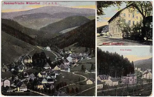 Wildenthal Eibenstock 3 Bild: Panorama Hotel Drechseler u Villa Erzgebirge  1913