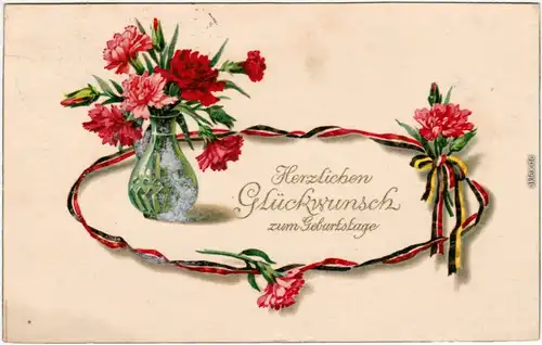 Geburtstag, Patriotika  Ansichtskarte 1917