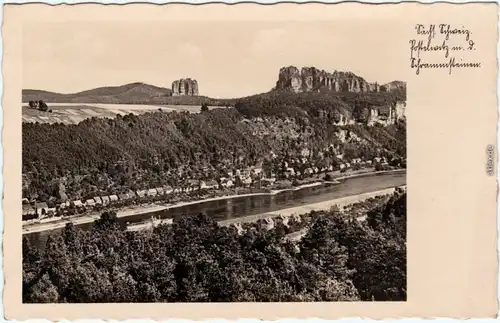 Foto Ansichtskarte Postelwitz Bad Schandau Blick auf 1934