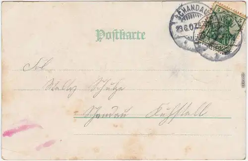 Rathewalde Partie im Amselgrund - Künstlerkarte Bad Schandau 1907