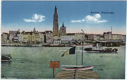 Antwerpen Anvers Dampfer und Panorama CPA Ansichtskarte 1915