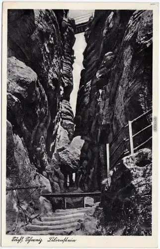 Königstein (Sächsische Schweiz) Der steile Aufstieg am Lilienstein 1932