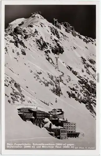 Garmisch-Partenkirchen Bayrische Zugspitzbahn  Schneefernhaus Gipfelstation 1934