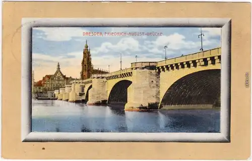 Innere Altstadt-Dresden Drježdźany Parcepartout Friedrich-August-Brücke 1912 