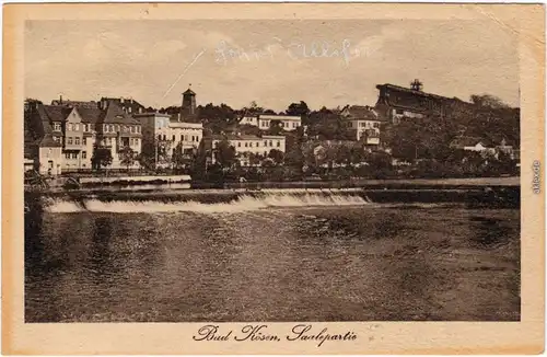 Bad Kösen Saalepartie, Stadt und Gradierwerk  Ansichtskarte 1918