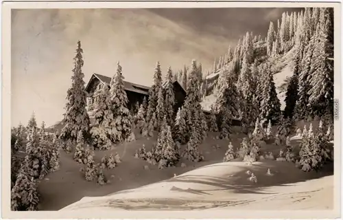 Kempten (Allgäu) Kemptner Skihütte - Ostlerhütte 1935 Foto Ansichtskarte