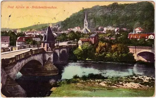Ansichtskarte Bad Kösen Stadt und Brückentürmchen 1914