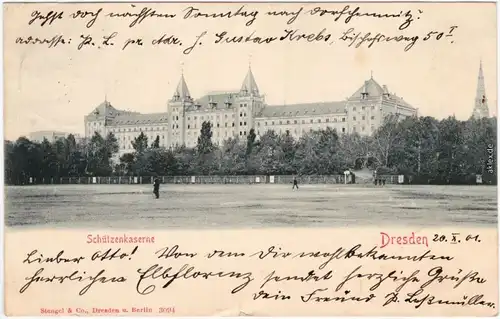 Äußere Neustadt Dresden Drježdźany Schützenkaserne Ansichtskarte 1901