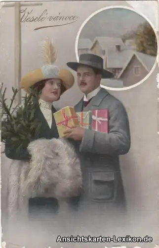 Veselé vánoce Ungarn Weihnachten - Glückwunsch Magyar  1916