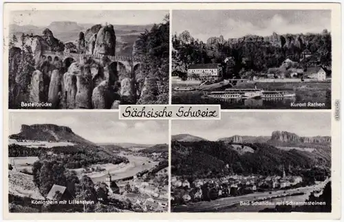 Basteibrücke, Lilienstein, Bad Schandau, Rathen- Sächsische Schweiz 1962