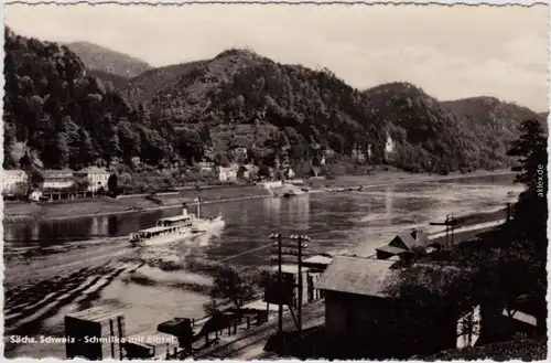 Schmilka Schmilka mit Elbtal - Foto Ansichtskarte b Bad Schandau  1960