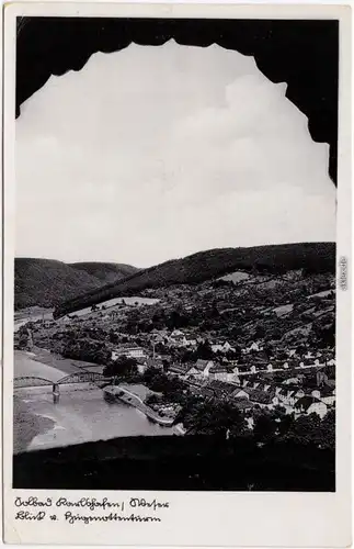 Ansichtskarte Bad Karlshafen Bad Carlshafen Blick auf Stadt und Brücke 1940