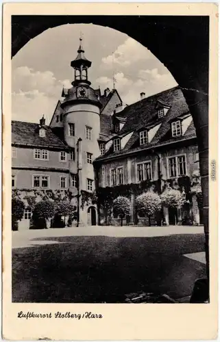 Stolberg (Harz) Schloßhof Foto Ansichtskarte  1955