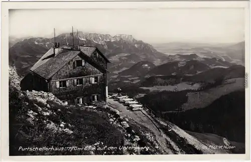 Foto Ansichtskarte Berchtesgaden Purtschellerhaus  Blick auf den Untersberg 1932