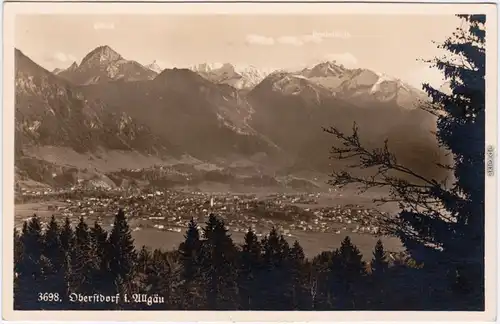 Foto Ansichtskarte Oberstdorf (Allgäu) Blick aiuf die Stadt 1932