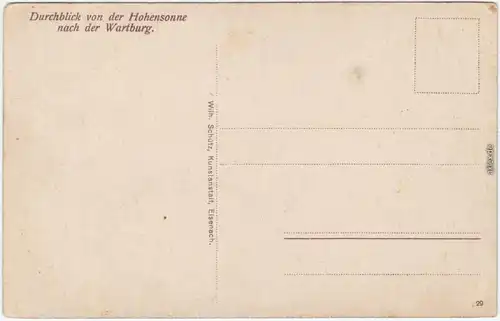 Eisenach Durchblick von der Hohensonne Ansichtskarte 1922