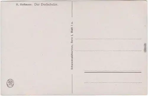 Schwarzwaldtrachten: Der Dorfschulze (H. Hoffmann) Schwarzwald 1914