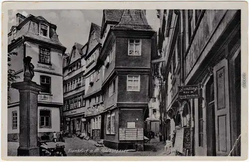 Frankfurt am Main Geschäfte in der Goldhutgasse Ansichtskarte 1932