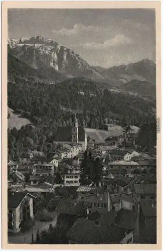 Ansichtskarte Berchtesgaden Panorama und Straßenblick 1930