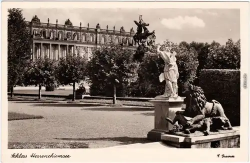 Chiemsee Partie am Schloß Herrenchiemsee Foto Ansichtskarte 1938