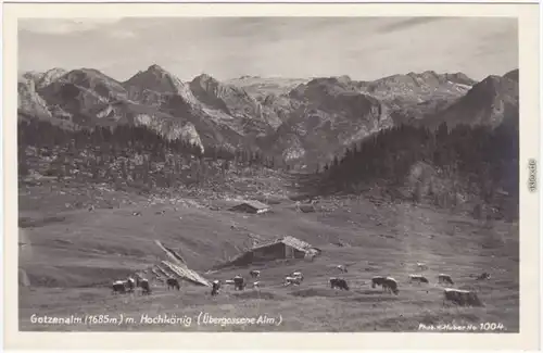 Schönau am Königssee Gotzenalm (1685 m) mit Hochkönig lk Traunstein 1932