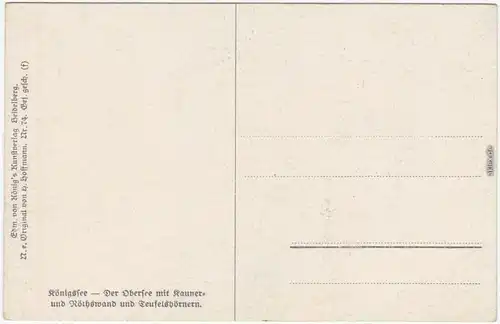 Schönau am Königssee Künstlerkarte: Königssee Ansichtskarte  1913