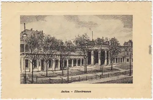 Aachen Partie am Elisenbrunnen (Künstlerkarte) 1924