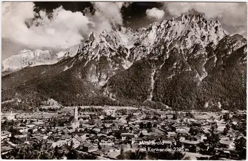 Mittenwald Blick auf die Stadt Foto Ansichtskarte 1965