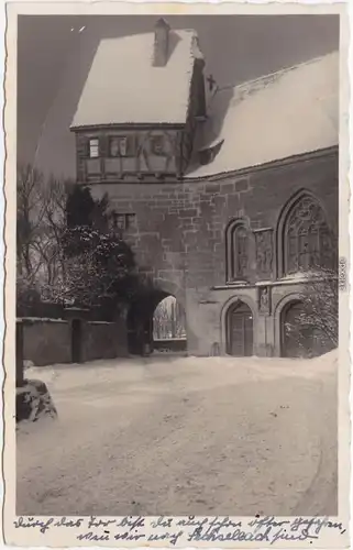 Rothenburg ob der Tauber Partie an der Wolfgangskirche im Winter 1940