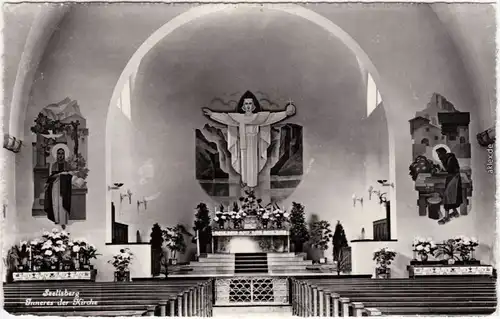 Seelisberg Inneres der Kirche Foto Ansichtskarte Kanton Uri  1965