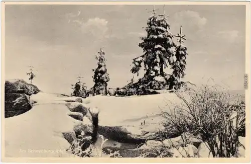 Ansichtskarte Bischofsgrün Am Schneeberggipfel im Winter 1940