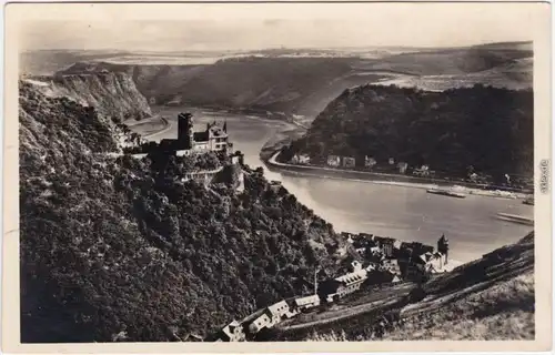 Sankt Goar am Rhein Blick ins Rheintal Stadt und Lorelei Fotokarte  1927