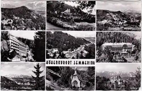 Semmering Mehrbild: Umland, Kurhäuser und Kapelle Ansichtskarte 1962