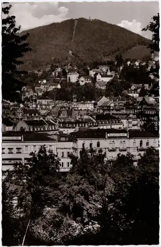 Baden-Baden Blick auf Merkur und Bergbahn Foto Ansichtskarte1961