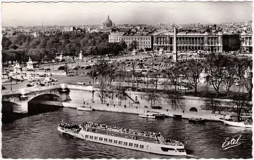 Paris Place de la Concorde - Passagierschiff CPA Foto Postcard 1961