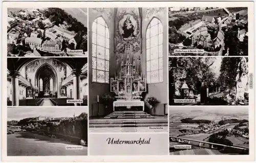 Untermarchtal Mehrbild: Kirchen Innen, Luftbilder und Park b Balingen 1965
