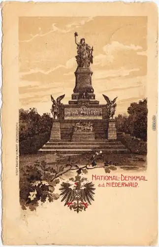 Rüdesheim (Rhein) National-Denkmal (Heraldik-Künstlerkarte) 1905