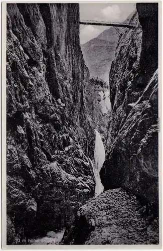 Grainau 70 m Hohe Brückeüber den Höllenklamm Ansichtskarte 1935