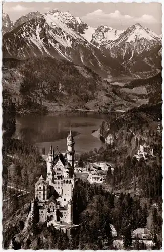 Schwangau Blick auf Schloss Neuschwanstein Foto Ansichtskarte 1961
