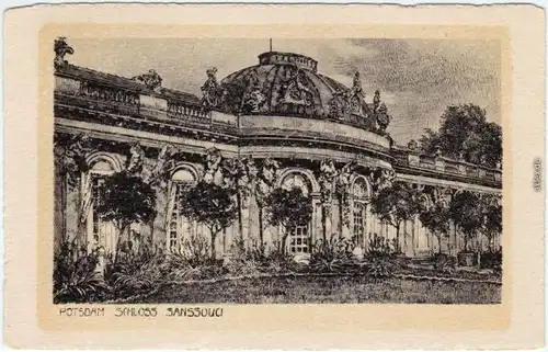 Potsdam Schloß Sanssouci (Künstlerkarte) 1928