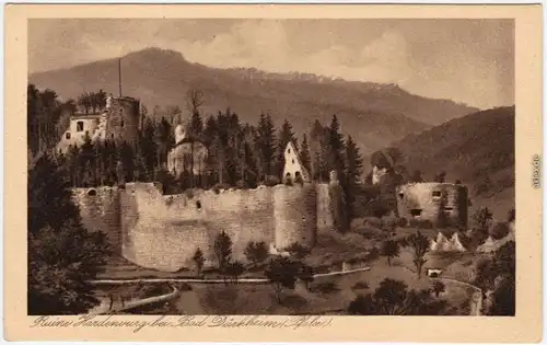 Bad Dürkheim Ruine Hardenweg Ansichtskarte  1928