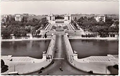 Paris Jardins du Trocadéro et le Palais de Chaillot Fotokarte 1965