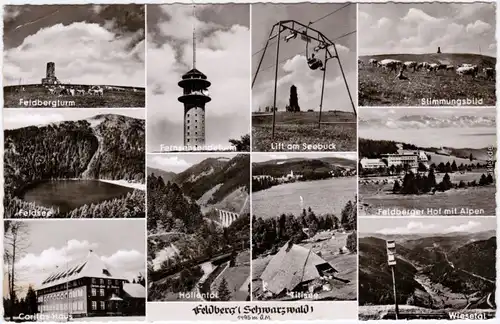 Feldberg Feldberg - Mehrbild: Turm, Umland und Sessellift Fotokarte 1965