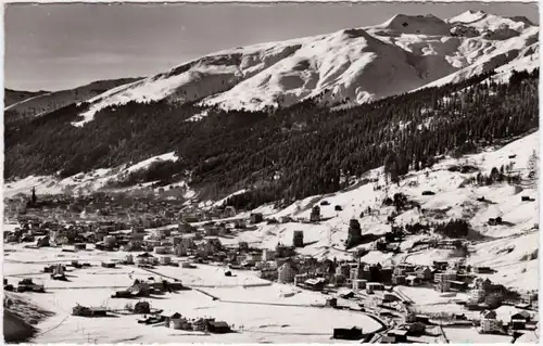 Davos Blick auf die Stadt im Winter Foto Ansichtskarte 1958